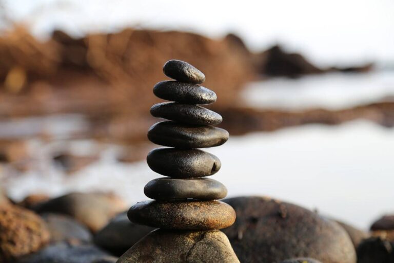 Learn to focus - a pile of stones balanced on top of eachother.